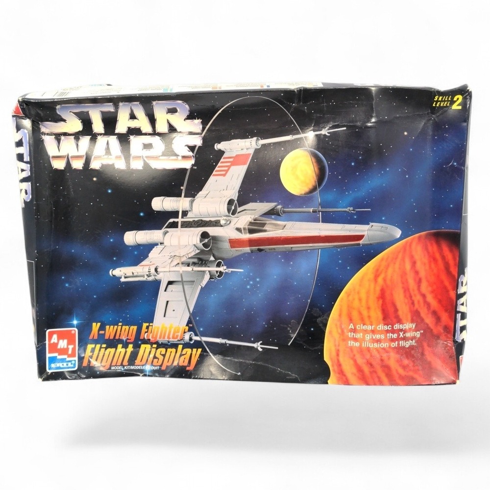 VTG AMT ERTL Star Wars X-Wing Fighter Flight Display Model Kit 8788 Unbuilt 1995